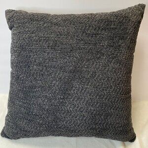 Dark Gray Textured Chenille Square Accent Throw Pillow 18" x 18" NWOT